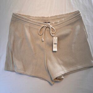 J.Crew Waffle Knit Drawstring Shorts – Natural – Size L - 0179